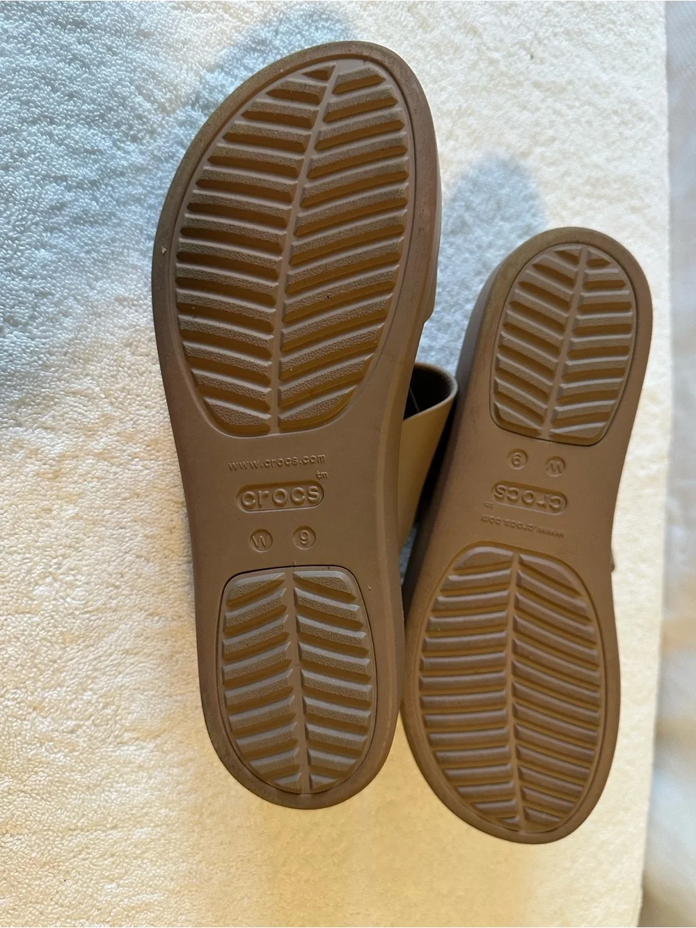 Crocs Brooklyn Double Strap Slide Sandals Taupe Womens Size 9 Comfort EVA - Picture 6 of 7